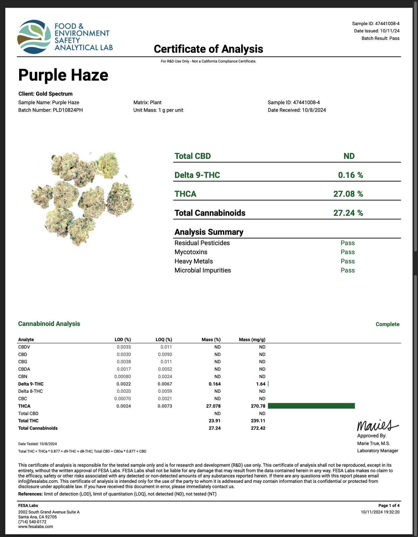 Purple Haze - 27.08% -SATIVA
